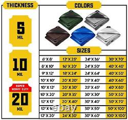 Core Tarps Extreme Heavy Duty 20 Mil Tarp Cover Waterproof UV Resistant Rip