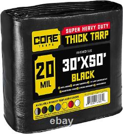 Core Tarps Extreme Heavy Duty 20 Mil Tarp Cover, Waterproof, UV Resistant, Rip a