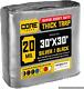 Core Tarps Extreme Heavy Duty 20 Mil Tarp Cover, Waterproof, UV Resistant, Rip a