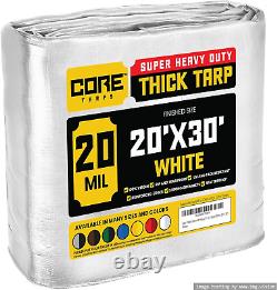 Core Tarps Extreme Heavy Duty 20 Mil Tarp Cover, Waterproof, UV Resistant, Rip a