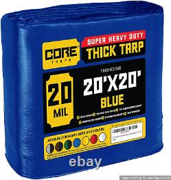 Core Tarps Extreme Heavy Duty 20 Mil Tarp Cover, Waterproof, UV Resistant, Rip a