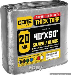 Core Tarps Extreme Heavy Duty 20 Mil Tarp Cover, Waterproof, UV Resistant, Rip a