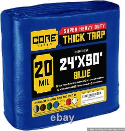 Core Tarps Extreme Heavy Duty 20 Mil Tarp Cover, Waterproof, UV Resistant, Rip a