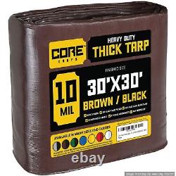 Core Tarps Heavy Duty 10 Mil Tarp Cover, Waterproof, UV Resistant, Rip and