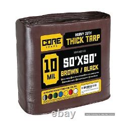 Core Tarps Heavy Duty 10 Mil Tarp Cover, Waterproof, UV Resistant, Rip and Te