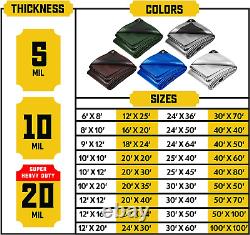 Core Tarps Heavy Duty 10 Mil Tarp Cover, Waterproof, UV Resistant, Rip and Tear