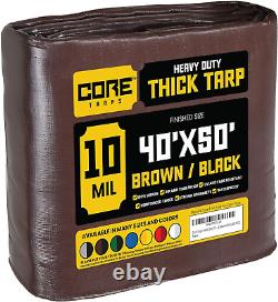 Core Tarps Heavy Duty 10 Mil Tarp Cover, Waterproof, UV Resistant, Rip and Tear