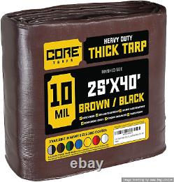 Core Tarps Heavy Duty 10 Mil Tarp Cover, Waterproof, UV Resistant, Rip and Tear