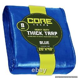 Core Tarps Heavy Duty 8 Mil Tarp Cover Waterproof UV Resistant Rip and Tear