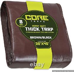 Core Tarps Heavy Duty 8 Mil Tarp Cover, Waterproof, UV Resistant, Rip and Tear P