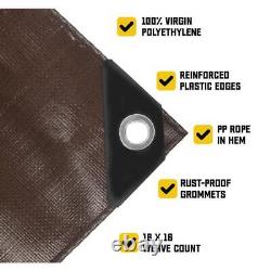 Core Tarps Paint Supplies 20' X 40' Aluminum Polyethylene+Waterproof Brown/Black