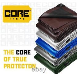 Core Tarps Paint Supplies 20' X 40' Aluminum Polyethylene+Waterproof Brown/Black