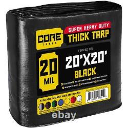 Core Tarps Tarps 20'X20' Heavy Duty Polyethylene Moisture Resistant In Black