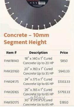 Diamond Products Core 24-Inch X 0.175 X 1-Inch Heavy Duty CURED CONCRETE BLADE