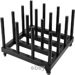 Digital Media Vinyl Cart Mobile Rack 16-Roll Capacity 2 Core Heavy Duty