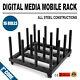 Digital Media Vinyl Cart Mobile Rack 16-Roll Capacity 2 Core Heavy Duty