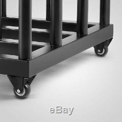 Digital Media Vinyl Cart Mobile Rack 16-Roll Capacity 2 Core Heavy Duty