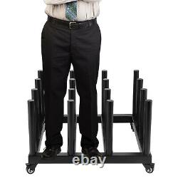 Digital Media Vinyl Cart Mobile Rack 16-Roll Capacity 2 Core Heavy Duty