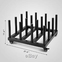 Digital Media Vinyl Cart Mobile Rack 16-Roll Capacity 2 Core Heavy Duty