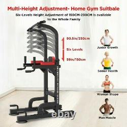 Dip Station Chin Up Bar Power Tower Pulls Push Home Gym Fitness Core Heavy Duty