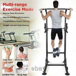 Dip Station Chin Up Bar Power Tower Pulls Push Home Gym Fitness Core Heavy Duty