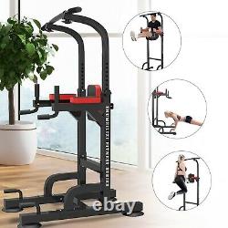 Dip Station Chin Up Bar Power Tower Pulls Push Home Gym Fitness Core Heavy Duty