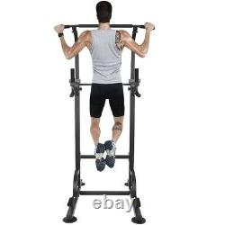 Dip Station Chin Up Bar Power Tower Pulls Push Home Gym Fitness Core Heavy Duty