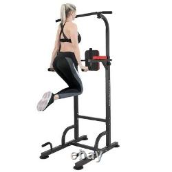 Dip Station Chin Up Bar Power Tower Pulls Push Home Gym Fitness Core Heavy Duty