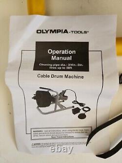 Drain Auger 50 ft OLYMPIA 115 V Electric 5/16 Inner Core Cable Heavy Duty