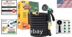 Flexible 100FT Garden Hose Heavy-Duty Double Latex Core for Efficiency