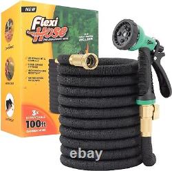 Flexible 100FT Garden Hose Heavy-Duty Double Latex Core for Efficiency