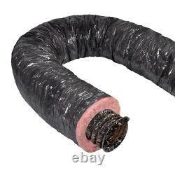 Flexible Duct 14in x 25ft Insulated R4.2 Fiberglass Black Jacket Oversized Core