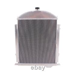 For 1928 1929 Ford Model A Heavy Duty L4 3.3L 3-Core Row Cooling Racing Aluminum
