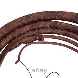 Genuine Leather Bull Whip 08 Ft Long, 16 Plaits Heavy Duty Cow Hide Core Whips