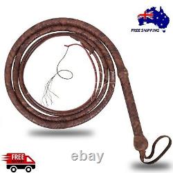 Genuine Leather Bull Whip 10 Ft Long, 16 Plaits Heavy Duty Cow Hide Core Whips