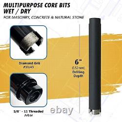 Heavy-Duty 1-3/8 Core Bit for Dry/Wet Drilling 6 Depth with Pilot Collar