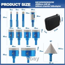 Heavy-Duty 11-Piece Diamond Core Drill Kit for Porcelain and Granite Materials