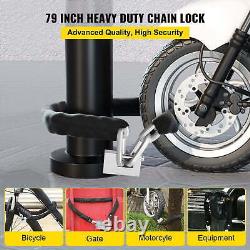 Heavy Duty 2/5 inch x 6.58 feet Security Chain Lock Kit Pure Brass Lock Core v
