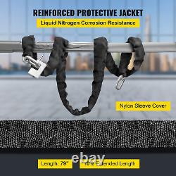 Heavy Duty 2/5 inch x 6.58 feet Security Chain Lock Kit Pure Brass Lock Core v