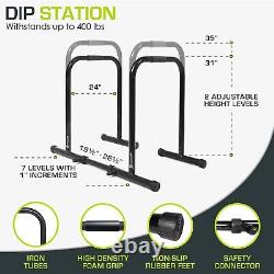 Heavy-Duty Adjustable Dip Bar Station Ideal for Triceps, Chest, Core Workouts