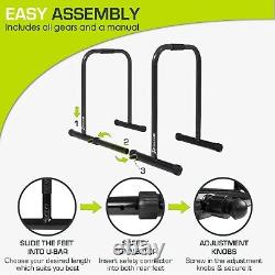 Heavy-Duty Adjustable Dip Bar Station Ideal for Triceps, Chest, Core Workouts