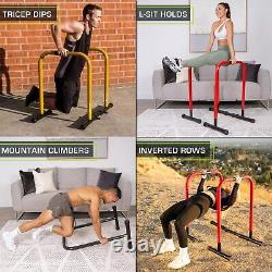 Heavy-Duty Adjustable Dip Bar Station Ideal for Triceps, Chest, Core Workouts