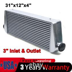 Heavy Duty Aluminum Intercooler 4 Inch Thickness Core 3 Inlet & Outlet