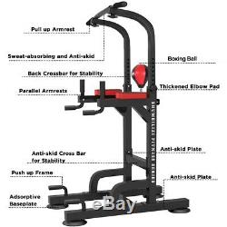 Heavy Duty Dip Station Chin Up Bar Power Tower Pull Push Home Gym Fitness Core A