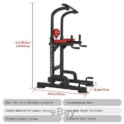 Heavy Duty Dip Station Chin Up Bar Power Tower Pull Push Home Gym Fitness Core A