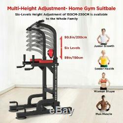 Heavy Duty Dip Station Chin Up Bar Power Tower Pull Push Home Gym Fitness Core A