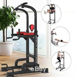 Heavy Duty Dip Station Chin Up Bar Power Tower Pull Push Home Gym Fitness Core A