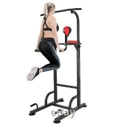 Heavy Duty Dip Station Chin Up Bar Power Tower Pull Push Home Gym Fitness Core A