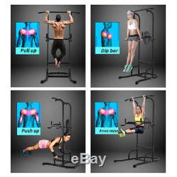 Heavy Duty Dip Station Power Tower Pull Push Chin Up Bar Gym Fitness Core OT061