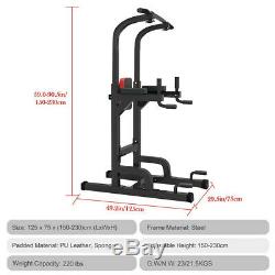 Heavy Duty Dip Station Power Tower Pull Push Chin Up Bar Home Gym Fitness Core